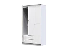 Welcome Welcome Balmoral White High Gloss 3 Door 2 Drawer Tall Triple Wardrobe (Assembled)