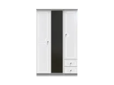 Welcome Welcome Balmoral White High Gloss 3 Door 2 Small Drawer Mirrored Triple Wardrobe (Assembled)