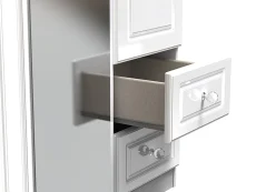 Welcome Welcome Balmoral White High Gloss 3 Door 2 Small Drawer Tall Mirrored Triple Wardrobe (Assembled)