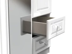 Welcome Welcome Balmoral White High Gloss 3 Door 2 Small Drawer Tall Mirrored Triple Wardrobe (Assembled)