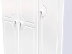 Welcome Welcome Balmoral White High Gloss 3 Door 2 Small Drawer Tall Triple Wardrobe (Assembled)