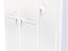 Welcome Welcome Balmoral White High Gloss 3 Door 2 Small Drawer Triple Wardrobe (Assembled)