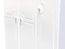 Welcome Welcome Balmoral White High Gloss 3 Door 2 Small Drawer Triple Wardrobe (Assembled)