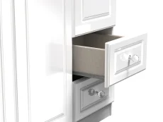 Welcome Welcome Balmoral White High Gloss 3 Door 2 Small Drawer Triple Wardrobe (Assembled)