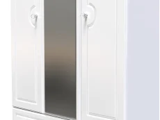 Welcome Welcome Balmoral White High Gloss 3 Door 4 Drawer Mirrored Triple Wardrobe (Assembled)