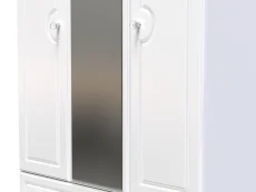 Welcome Welcome Balmoral White High Gloss 3 Door 4 Drawer Mirrored Triple Wardrobe (Assembled)