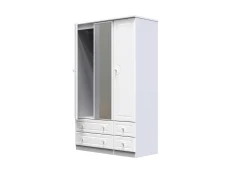 Welcome Welcome Balmoral White High Gloss 3 Door 4 Drawer Mirrored Triple Wardrobe (Assembled)
