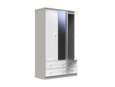 Welcome Welcome Balmoral White High Gloss 3 Door 4 Drawer Mirrored Triple Wardrobe (Assembled)