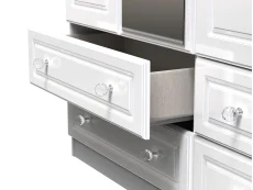 Welcome Welcome Balmoral White High Gloss 3 Door 4 Drawer Tall Mirrored Triple Wardrobe (Assembled)