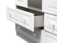 Welcome Welcome Balmoral White High Gloss 3 Door 4 Drawer Tall Mirrored Triple Wardrobe (Assembled)