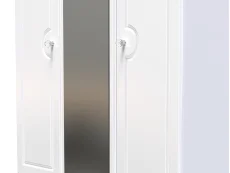 Welcome Welcome Balmoral White High Gloss 3 Door 4 Drawer Tall Mirrored Triple Wardrobe (Assembled)