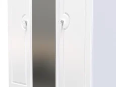 Welcome Welcome Balmoral White High Gloss 3 Door 4 Drawer Tall Mirrored Triple Wardrobe (Assembled)