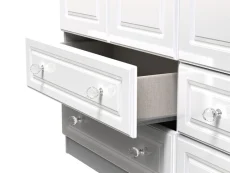 Welcome Welcome Balmoral White High Gloss 3 Door 4 Drawer Tall Triple Wardrobe (Assembled)