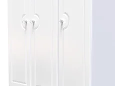 Welcome Welcome Balmoral White High Gloss 3 Door 4 Drawer Tall Triple Wardrobe (Assembled)