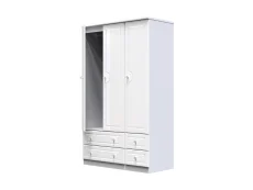 Welcome Welcome Balmoral White High Gloss 3 Door 4 Drawer Tall Triple Wardrobe (Assembled)