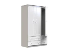 Welcome Welcome Balmoral White High Gloss 3 Door 4 Drawer Tall Triple Wardrobe (Assembled)