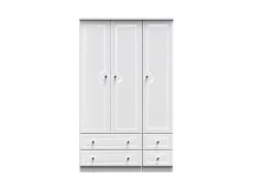 Welcome Welcome Balmoral White High Gloss 3 Door 4 Drawer Tall Triple Wardrobe (Assembled)