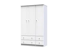 Welcome Welcome Balmoral White High Gloss 3 Door 4 Drawer Triple Wardrobe (Assembled)