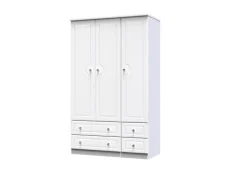 Welcome Welcome Balmoral White High Gloss 3 Door 4 Drawer Triple Wardrobe (Assembled)