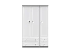 Welcome Welcome Balmoral White High Gloss 3 Door 4 Drawer Triple Wardrobe (Assembled)
