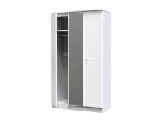 Welcome Welcome Balmoral White High Gloss 3 Door Mirrored Triple Wardrobe (Assembled)