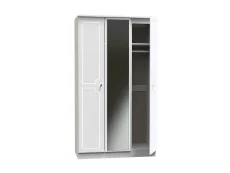 Welcome Welcome Balmoral White High Gloss 3 Door Mirrored Triple Wardrobe (Assembled)
