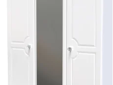 Welcome Welcome Balmoral White High Gloss 3 Door Tall Mirrored Triple Wardrobe (Assembled)