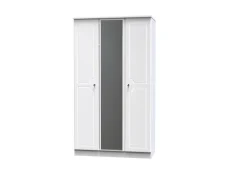 Welcome Welcome Balmoral White High Gloss 3 Door Tall Mirrored Triple Wardrobe (Assembled)
