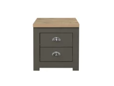 Birlea Birlea Highgate Dark Grey and Oak Effect 2 Drawer Bedside Table