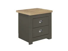 Birlea Birlea Highgate Dark Grey and Oak Effect 2 Drawer Bedside Table