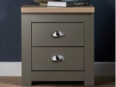 Birlea Birlea Highgate Dark Grey and Oak Effect 2 Drawer Bedside Table