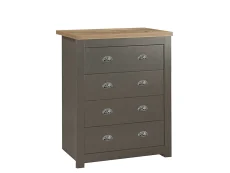 Birlea Birlea Highgate Dark Grey and Oak Effect 4 Drawer Chest