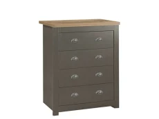 Birlea Birlea Highgate Dark Grey and Oak Effect 4 Drawer Chest