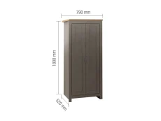 Birlea Birlea Highgate Dark Grey and Oak Effect 2 Door Wardrobe
