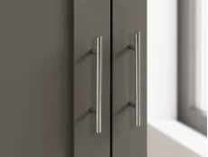 Birlea Birlea Highgate Dark Grey and Oak 3 Door Mirrored Wardrobe