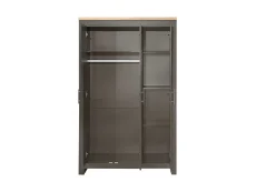 Birlea Birlea Highgate Dark Grey and Oak 3 Door Mirrored Wardrobe