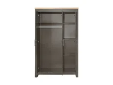 Birlea Birlea Highgate Dark Grey and Oak 3 Door Mirrored Wardrobe