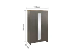 Birlea Birlea Highgate Dark Grey and Oak 3 Door Mirrored Wardrobe