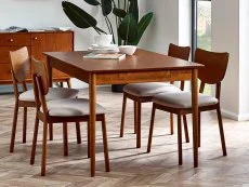 Julian Bowen Clearance - Julian Bowen Lowry 140cm Cherry Ash Extending 2 Drawer Dining Table