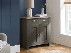 Birlea Birlea Highgate Dark Grey and Oak Effect 2 Door 2 Drawer Sideboard