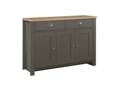 Birlea Birlea Highgate Dark Grey and Oak Effect 3 Door 2 Drawer Sideboard