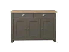 Birlea Birlea Highgate Dark Grey and Oak Effect 3 Door 2 Drawer Sideboard