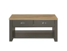 Birlea Birlea Highgate Dark Grey and Oak Effect 2 Drawer Coffee Table