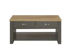 Birlea Birlea Highgate Dark Grey and Oak Effect 2 Drawer Coffee Table