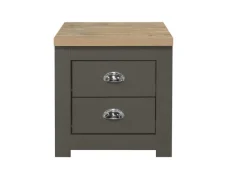 Birlea Birlea Highgate Dark Grey and Oak Effect 2 Drawer Bedside Table