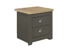 Birlea Birlea Highgate Dark Grey and Oak Effect 2 Drawer Bedside Table