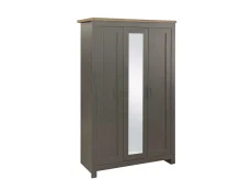 Birlea Birlea Highgate Dark Grey and Oak 3 Door Mirrored Wardrobe