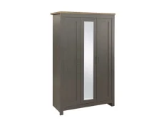 Birlea Birlea Highgate Dark Grey and Oak 3 Door Mirrored Wardrobe