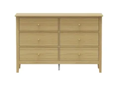 Core Core Henley Oak 3+3 Drawer Wide Chest of Drawers