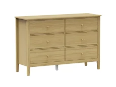 Core Core Henley Oak 3+3 Drawer Wide Chest of Drawers